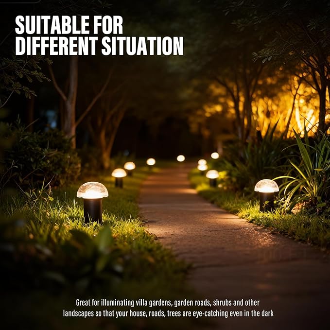 VENUS MANUFACTURING Low Voltage Landscape Pathway Lighting 6PK 1.5W LED Mushroom Lights 35Lumen Wired Walkway Light | Lumora