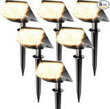 Anordsem Solar Spot Lights Outdoor: 1000mAh+ABS Waterproof Case 6 Pack - 2 Warm Light Modes for Yard Garden Path | Lumora