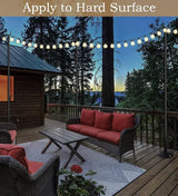 10ft String Light Poles for Outdoors, Outside Light Poles for Hard Ground Surface, Backyard, Patio, Outdoor | Lumora