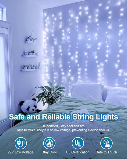 355FT 900 LED Christmas Lights, Extra Long Outdoor String Lights Waterproof, Timer & Memory, 8 Modes Dimmable Plug in Fairy Lights for Classroom Outside Tree Wedding Holiday Decorations, Cool White