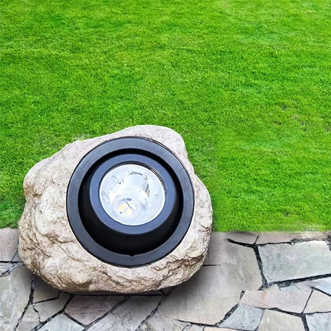GOODFOEVER Rock Solar Spot Lights - Super Bright, Waterproof LED Landscape Lights for Pathway, Yard (Solid Color 1 Pack)