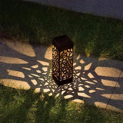 Ulalaza 4Pcs Solar Pathway Lights Retro Hollow Ground Light LED Outdoor Lighting Lights for Path Landscape Lawn Yard (White)