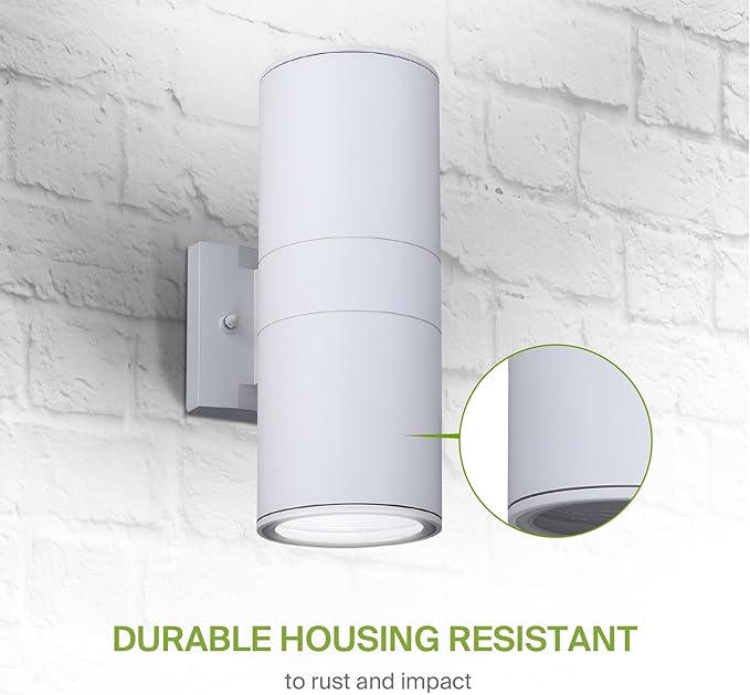 ASD 2 Light Dusk to Dawn Outdoor Wall Light Fixture | 120W E26 Bulb Socket 120V ETL Cylinder Up Down Lights | | Lumora