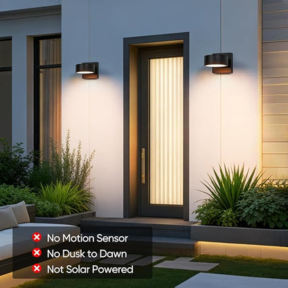 Fire Wolf Aluminum LED Outdoor Wall Light, Modern Black 3000K Outdoor Wall Sconce, Waterproof Front Door Down Light Wall Mount, Exterior Lighting Fixtures for Entrance, Hallway, Garden, Porch, Patio