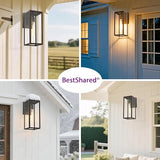 Bestshared Outdoor Wall Sconce Lights,Exterior Wall Lighting Fixtures with Clear Glass, Anti-Rust Outside Lantern | Lumora