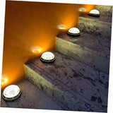 4pcs Solar-Powered LED Outdoor Ground Lights for Garden and Lawn, Warm White Disc In-ground Landscape Lighting | Lumora