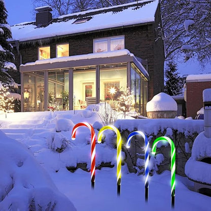 Candy Cane Lights, Christmas Candy Cane Lights, Solar Pathway Lights Outdoor Candy Cane Christmas Decor for Walkway, Driveway, Sidewalk, Garden