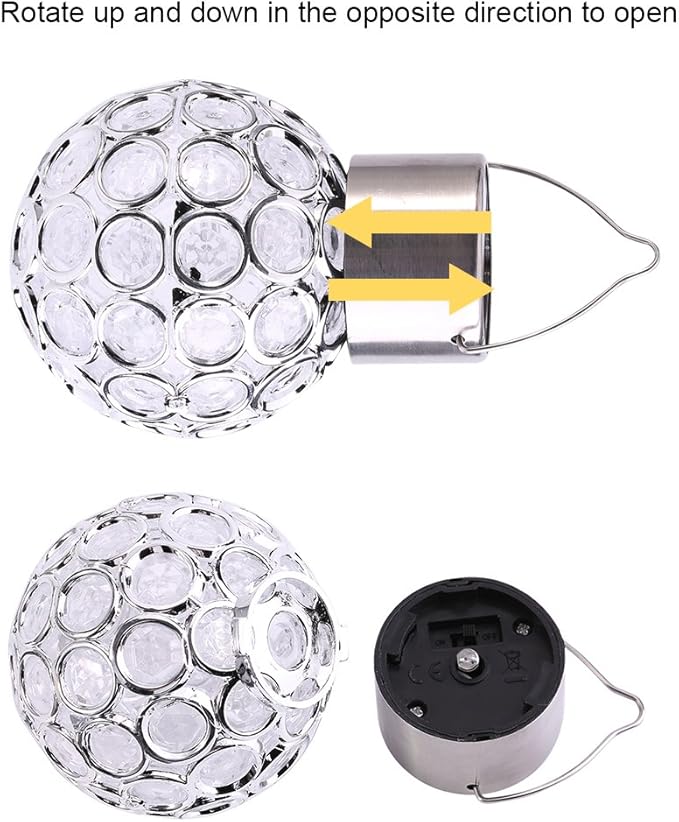 Yosoo Colorful Solar Lights,Outdoor Hanging Decorative Garden Lights,7 Colors LED Crackle Glass Globe Ball Shaped,for Lawn Patio Yard Walkway Driveway Pathway Landscape