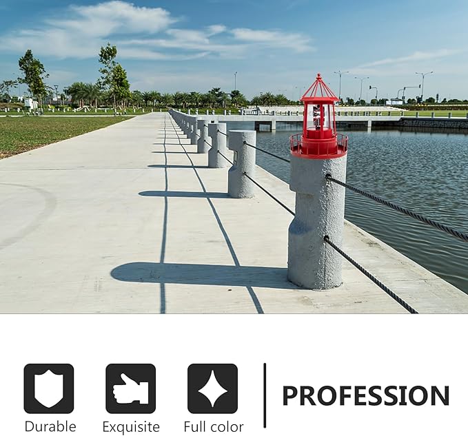 Operitacx Solar Lighthouse Rotating Outdoor Garden Light Waterproof Landscape Lamp for Patio Lawn Pathway Decor
