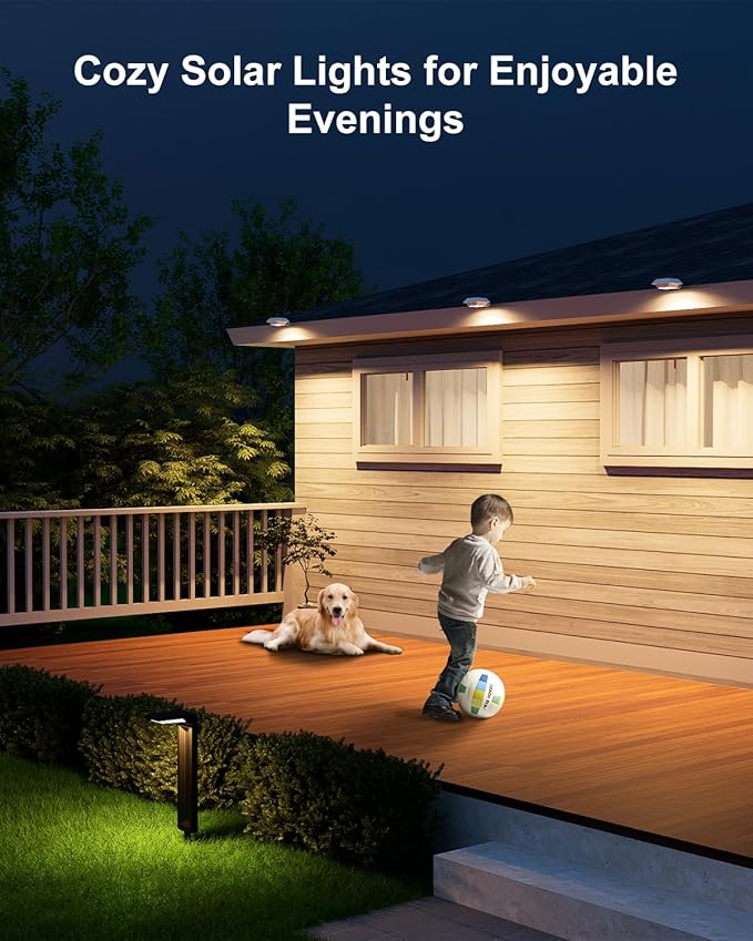 8 Pack Solar Powered Gutter Lights Outdoor Decorative Waterproof 12 LEDs Yard Lamp for Fence, Railing, Outside | Lumora