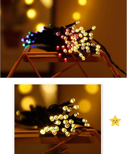 Solar String Lights Outdoor Lights led Small lamp Beads Warm White 8 Functions Colorful Colors Outdoor Engineering Lantern Christmas Garden Decoration