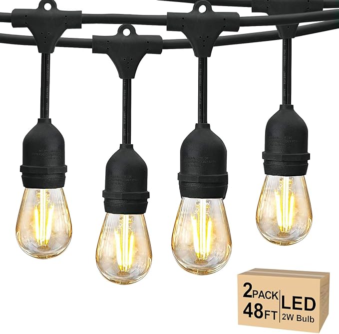 Svater 96 FT Outdoor String Lights 2W +30 Pack 2W S14 Replacement Bulb | Lumora
