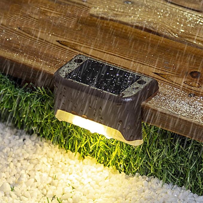 5pcs Solar LED Stair Lights Waterproof Outdoor Garden Deck Lights Warm White Black Shell for Yard Corridor and Patio | Lumora