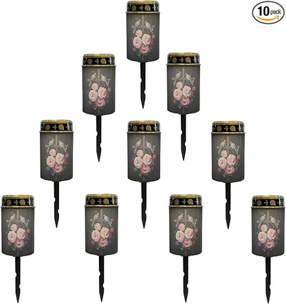 Solar Flameless Lights Outdoor Solar Lights Waterproof Solar Powered Fairy Lights for Outside Solar Cross for Cemetery Landscape Lighting Pathway Lights Lantern Solar Walkway Lights Outdoor
