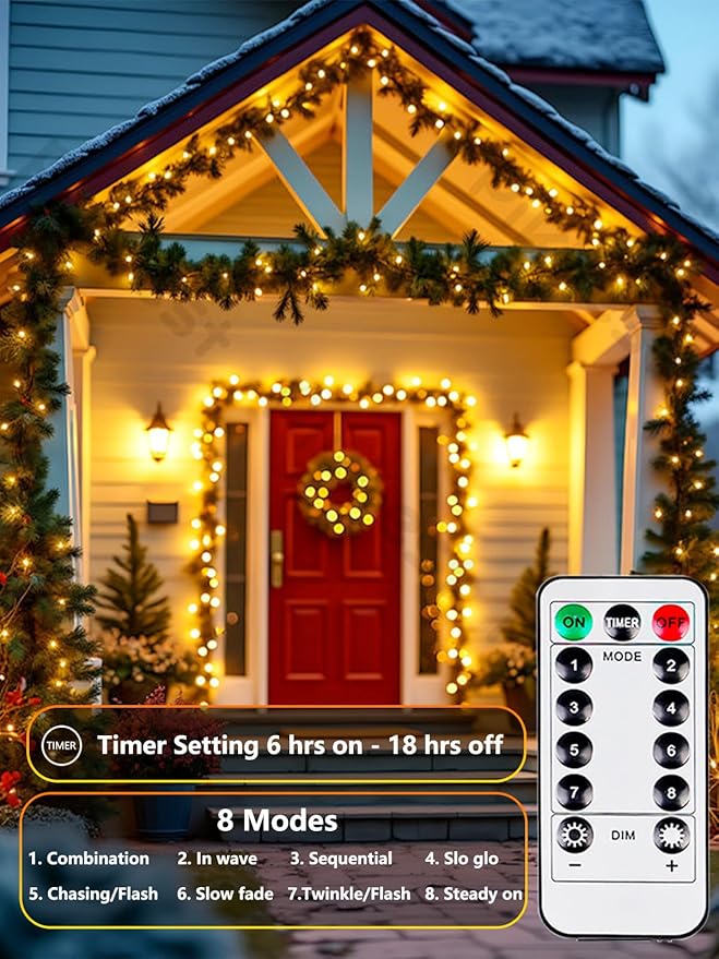 100 LED Fairy Lights Battery Operated with Remote, 33FT Waterproof Twinkle Lights with Timer & 8 Modes, Fairy | Lumora
