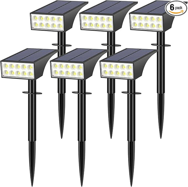 Solar Spot Lights Outdoor, Solar Lights Outdoor Waterproof IP65, 4 Brightness Modes Dusk to Dawn Landscape | Lumora