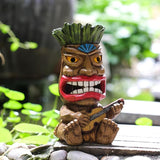Solar Tiki Statue Outdoor Decor-Garden Guitar Tiki Statues-Tiki Bar Decorations for Outdoor Patio Yard Lawn Balcony | Lumora