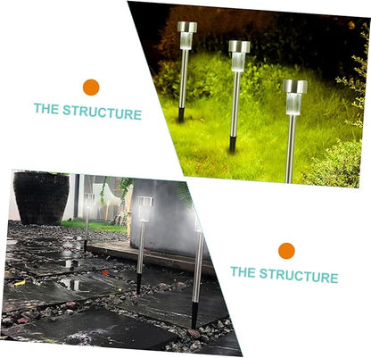 6pcs Solar Path Lights Outdoor Ground Lamps Garden Decorative Lamps Solar Panel Lights Easy to Install