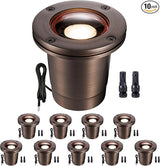 Gardenreet Brass Outdoor Well Lights Low Voltage - IP67 Waterproof 12V In-Ground Light, Hard-Wired LED Landscape | Lumora