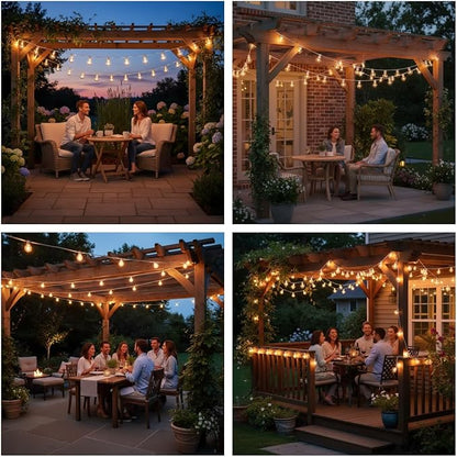 25FT G40 Outdoor String Lights with 27 Globe Clear Bulbs(2 Spare) Patio String Lights Outdoor Waterproof for Party Wedding Garden Commercial Decoration, 5 Watt Bulbs E12 Base- White Wire