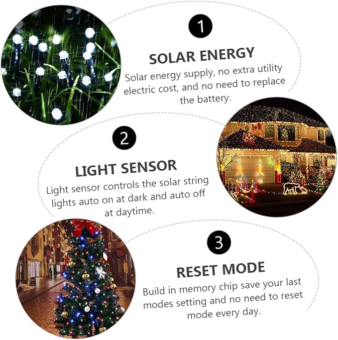 jojofuny 2sets Solar Led String Lights Outdoor Garden Led Auto Off Weatherproof | Lumora