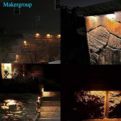 LED Deck Lights 12V Low Voltage 7" Hardscape Lights Perfect for Outdoor Kitchen Landscape Lighting Step Deck Paver Rock Lights Retaining Wall Lights Warm White 2700K 1.5-Watt