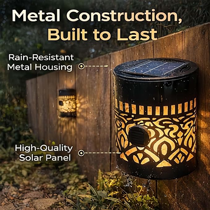Decorative Solar Mandala Lights Outdoor, Metal Solar Powered Mandala Fence Lights for Garden Patio Yard, Waterproof Mandala Theme Outdoor Decor (5pcs)
