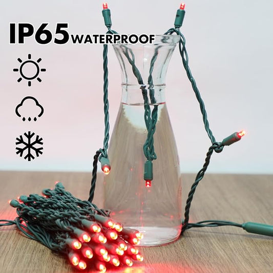 LAMPHOME Valentine’s Day Red String Lights Indoor, 1200LED (24pk of 50L) Christmas Lights Outdoor Waterproof, Fairy Light Plug in for Party Carnival Supplies, Tree Wedding Xmas Yard Garden Decor