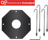 Solus SB-2405 Outdoor Surface Mount Lamp Post Base – Light or Heavy Duty Aluminum Base for 3" Poles - Black | Lumora
