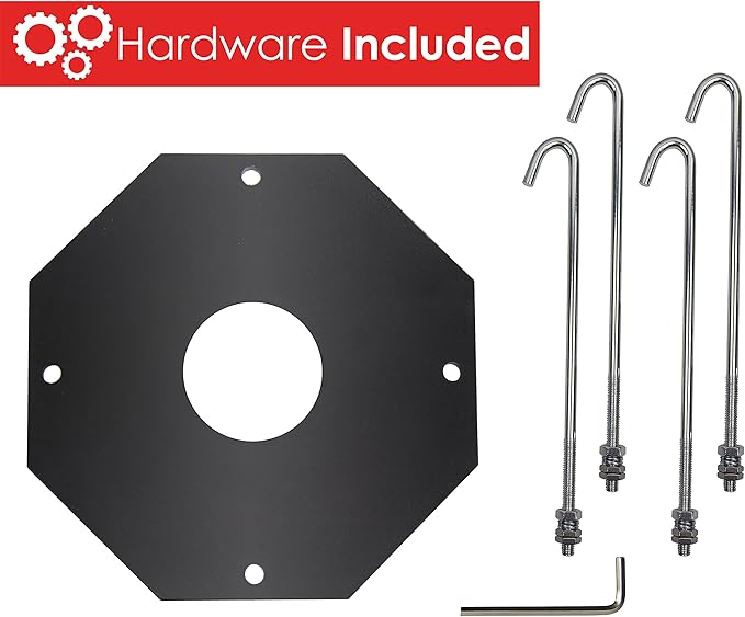 Solus SB-2405 Outdoor Surface Mount Lamp Post Base – Light or Heavy Duty Aluminum Base for 3" Poles - Black | Lumora