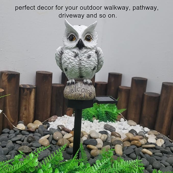 Solar Lights Outdoor, Owl Solar Landscape Light Solar Pathway Light Warm Light LED Solar Stake Lights for Garden, Patio, Yard, Lawn, Walkway Decoration