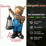 Solar Garden Statues -Highland Cow Lantern Outdoor Handmade Resin Statue with LED Light, and Welcome Holder for | Lumora
