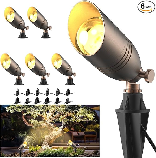 ZONEGRACE Solid Brass 12V Low Voltage Landscape Lighting,Heavy-Duty Waterproof Outdoor LED Spotlights Fixtures with | Lumora