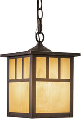VAXCEL Mission 1 Light Bronze Outdoor Lantern Pendant Honey Glass | Lumora