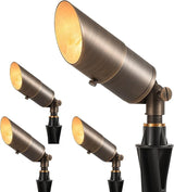 LUTEC Solid Brass Low Voltage Landscape Lighting, 12V Heavy Duty Waterproof Landscape Spotlights, Adjustable Bronze | Lumora