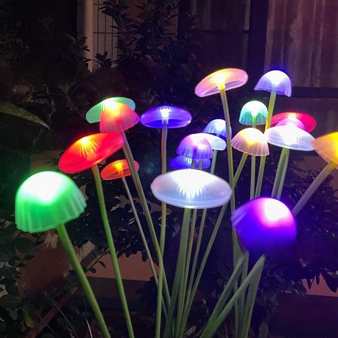 Ochine 2 Pack Solar Mushroom Garden Lights for Outside, Solar Lights Outdoor, Waterproof Solar Pathway Lights Outdoor Decor for Lawn Yard Garden Home Decor