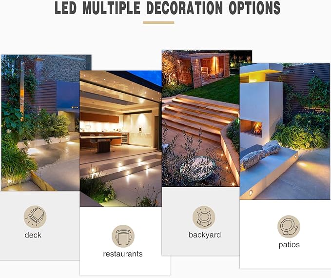 LED Recessed Deck Light Kits with Protecting Shell,LED Outdoor Landscape Lighting IP67 Waterproof,DC 12V Low | Lumora