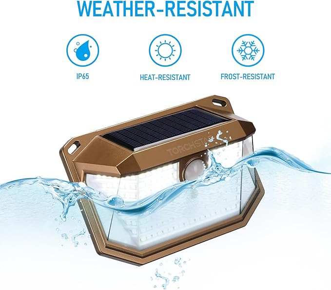 TORCHSTAR Outdoor LED Solar Powered Motion Sensor Light, IP65 Waterproof Cordless Outdoor Wall Lighting for | Lumora