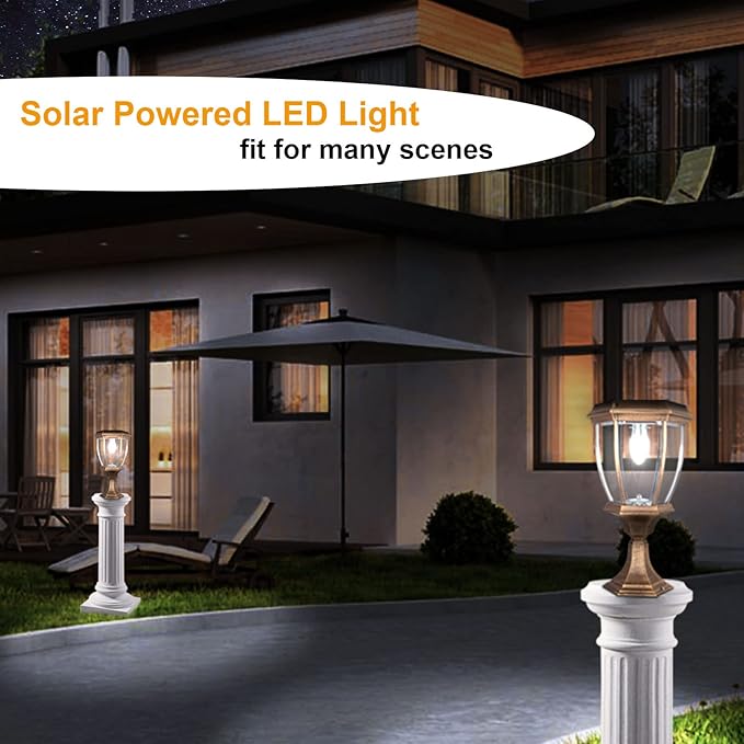 Kendal Large Outdoor Solar Powered LED Light Lamp (Bronze)