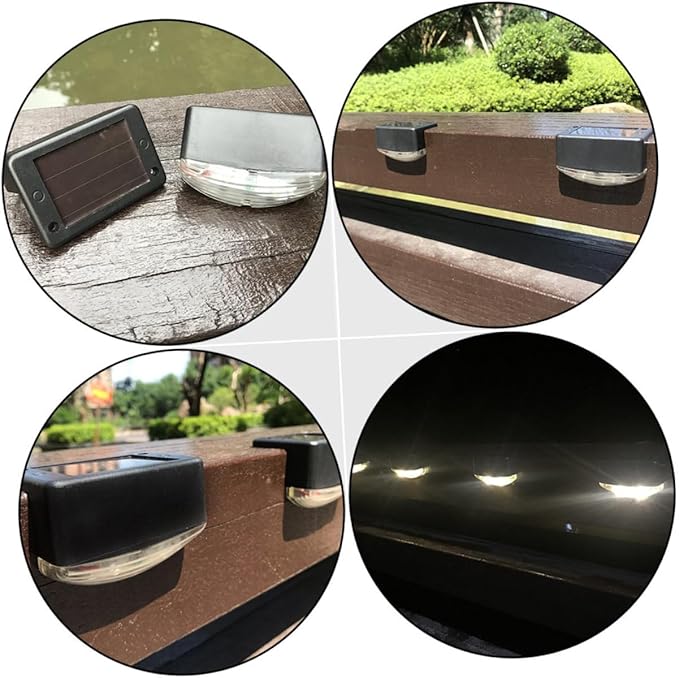 Lurrose Outdoor Led Stair Lights 4 Pack Solar Stair Lamps for Pathway Garden Yard Landscape Waterproof Solar | Lumora