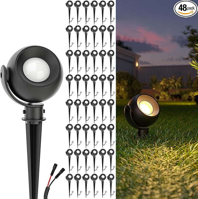 Sunco LED Low Voltage Spotlight Revolver, Sphere Shaped Garden Landscape Lights Outdoor [Luces para Jardin], 4W | Lumora