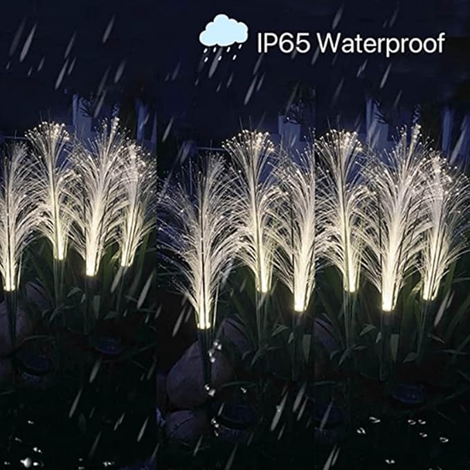 2 Pack Solar Outdoor Lights, Reed Solar Swaying Lights, Sway by Wind, Garden Lights, Landscape Lighting, Decorative Lights for Yard, Pathways, Outdoor Lamp, Security Lights Outdoor
