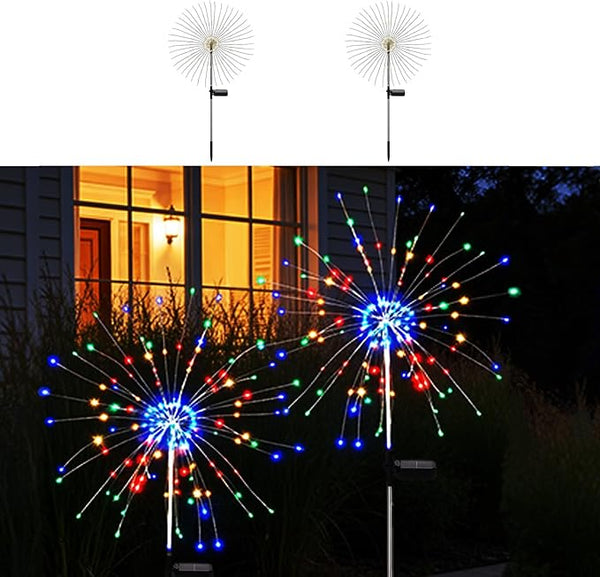 Solar Firework Lights for Outside, 8 Modes RGB Color Changing Fireworks Solar Fairy Light Outdoor for Garden Yard | Lumora
