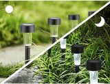 10pcs Waterproof Solar LED Landscape Path Lights, White Plastic Ground Plug Lawn Garden Stake Lamps for Outdoor | Lumora
