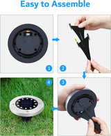 Biling Solar Ground Lights Outdoor 8 Packs, 12 LEDs Bright Flat Solar Lights Outdoor Waterproof Solar Powered for | Lumora