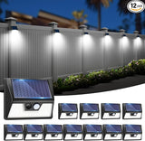 12 Pack Solar Fence Lights Waterproof, Motion Sensor Deck Lights Outdoor, Cold White LED Outside Lights Wireless | Lumora