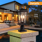 Outdoor Post Lights, Cast Aluminum Lamp Post Light Fixture, 2-Light Pole Mount Light with Clear Glass, Outdoor Pier | Lumora