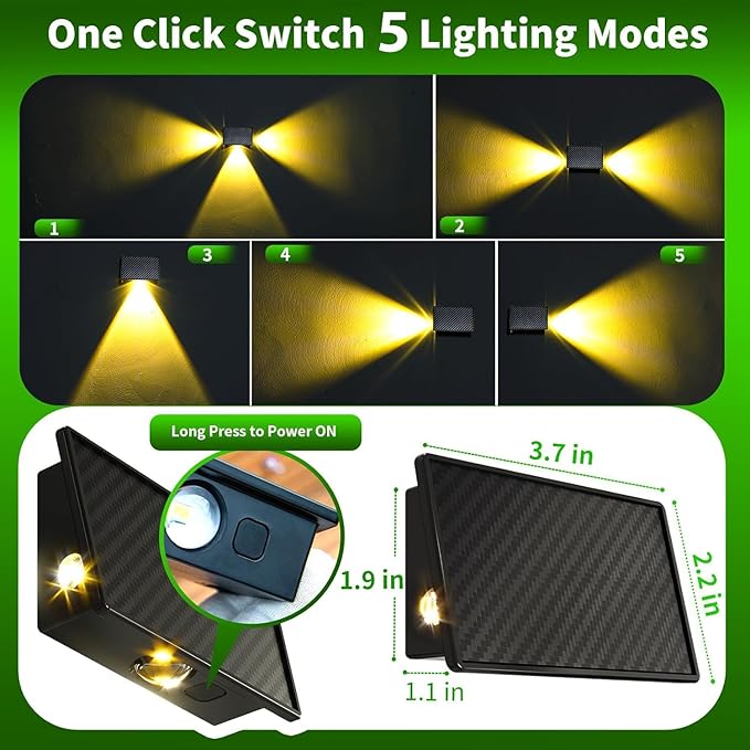 JSOT Solar Fence Lights Outdoor - 8 Pack Waterproof Deck Stair Step Light 5 Lighting Modes for Backyard Garden Wall Outside Patio Decor (Warm Light)
