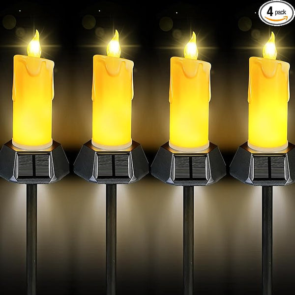 BlcTec Solar Candles Outdoor Waterproof, Realistic Flickering Flames LED Candles with IP65 High Rating Waterproof | Lumora
