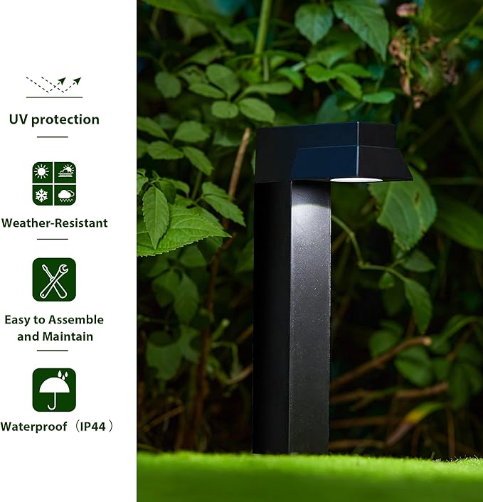Glitzhome Solar Ground Lights-6 Packs Waterproof Solar Ground Lights Uplight Sidelight for Patio Pathway Lawn Yard Deck Driveway Walkway